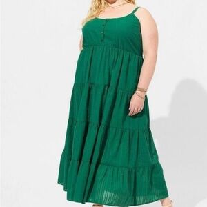 Torrid Seersucker Green Maxi Dress